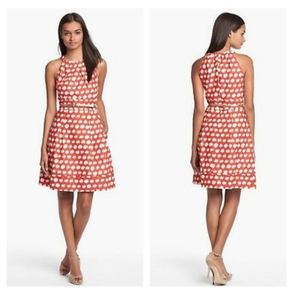 Eliza J sleeveless red and white polka dot dress